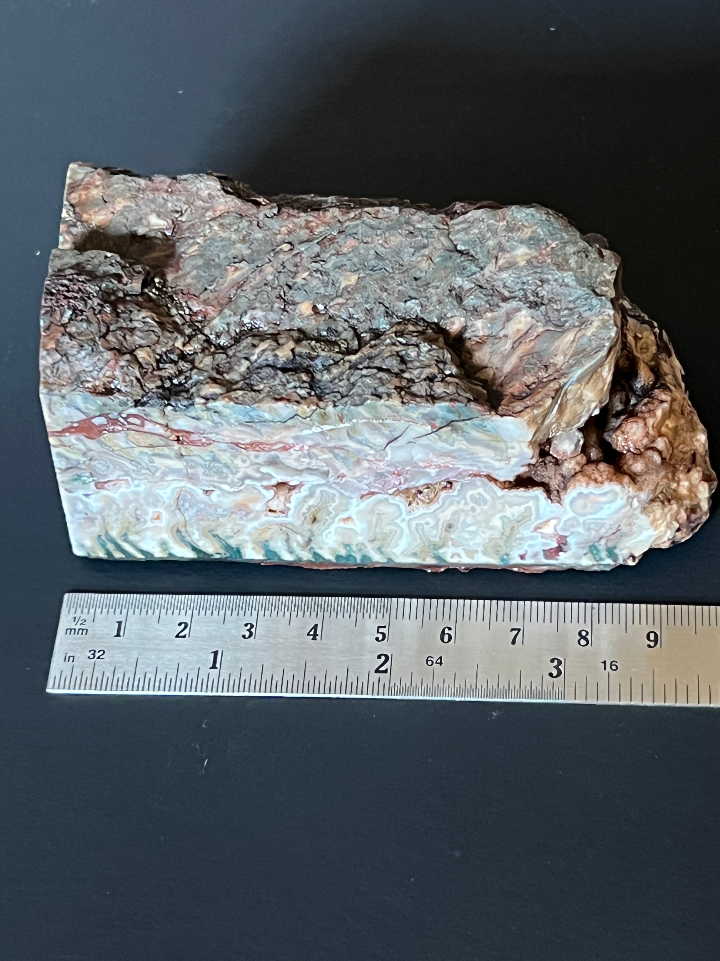 Lone Juniper Plume Agate Faced Rough