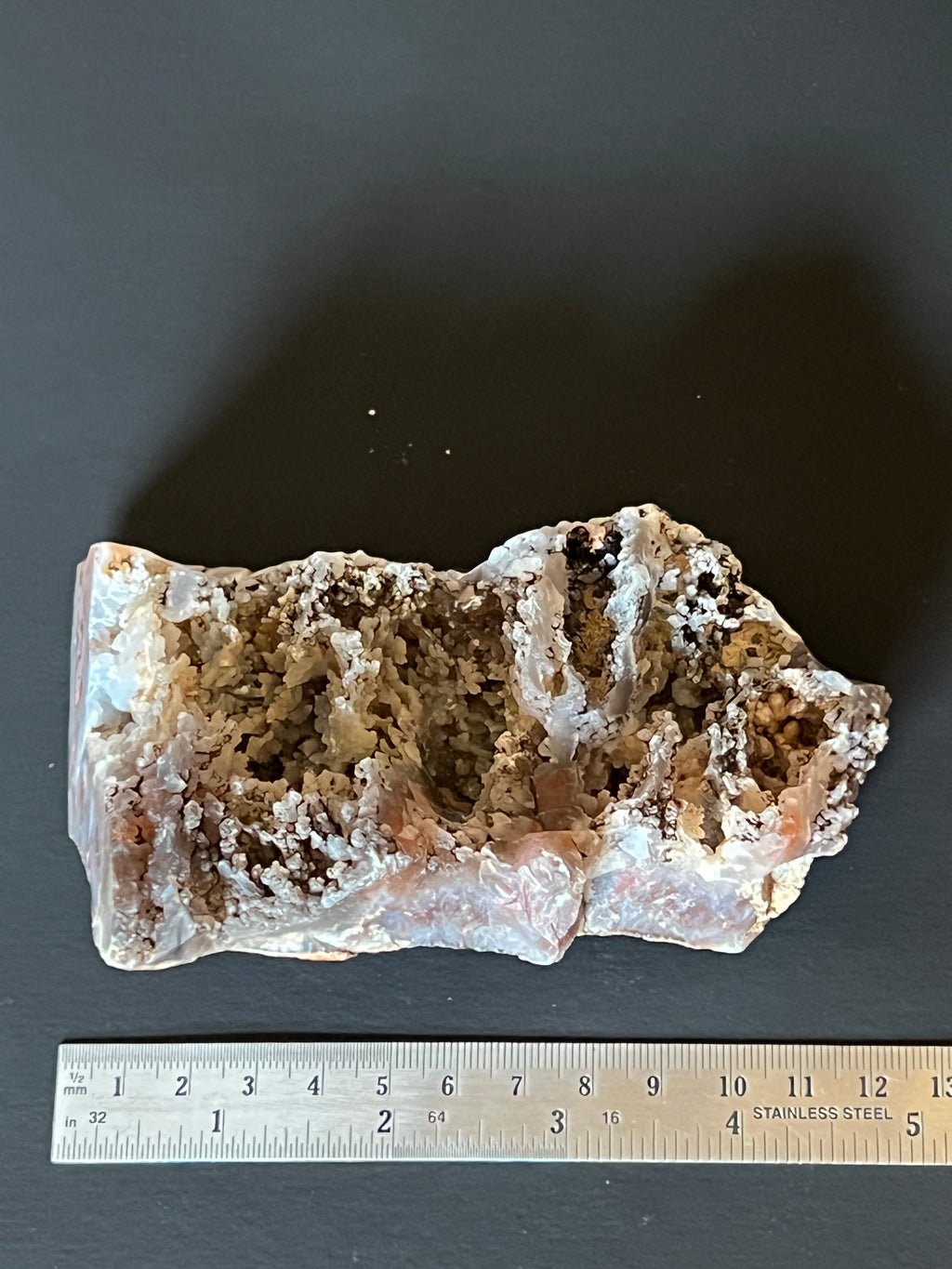 Misty Plume Agate Faced Rough
