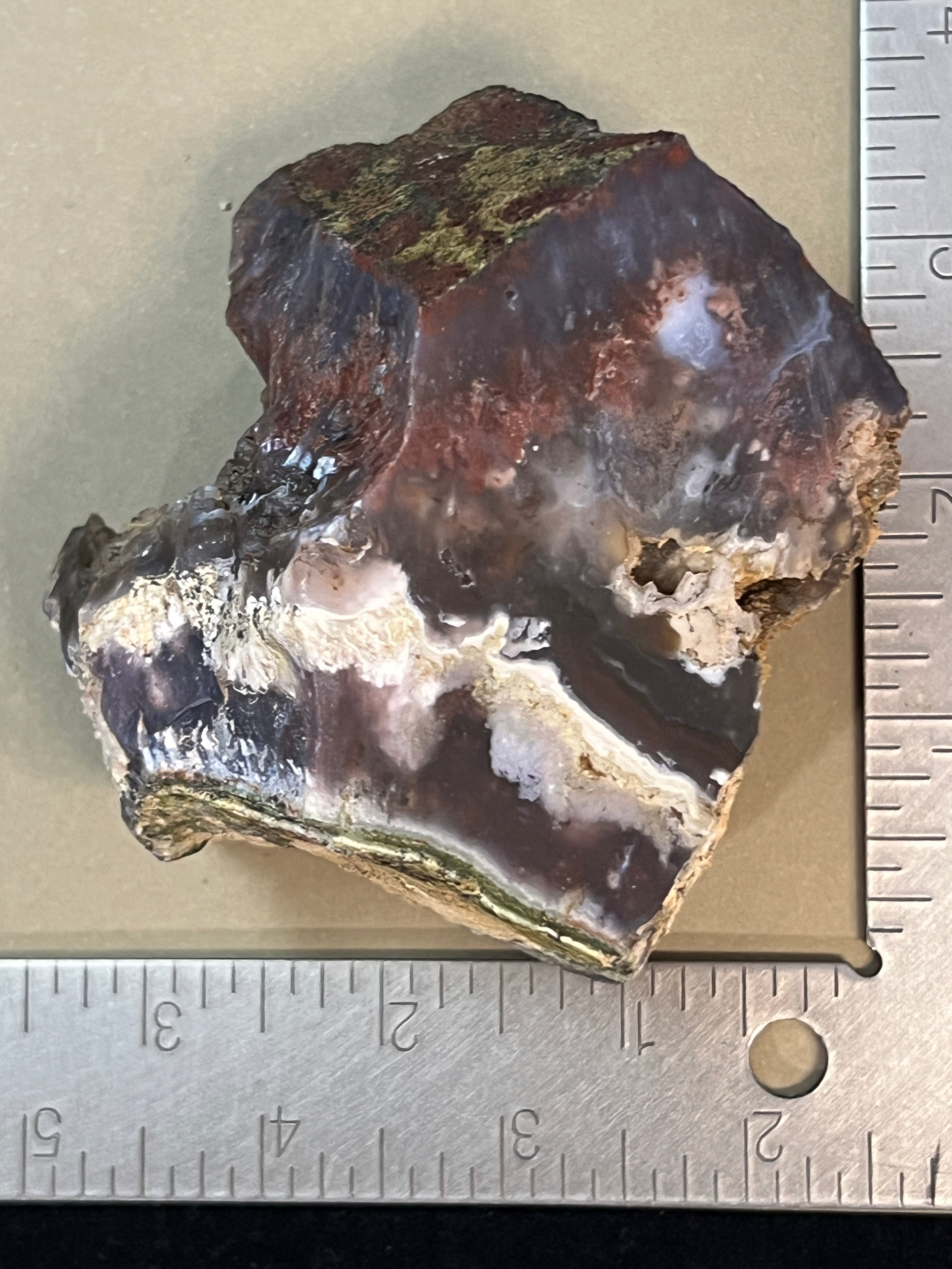 Misty Plume Agate Faced Rough