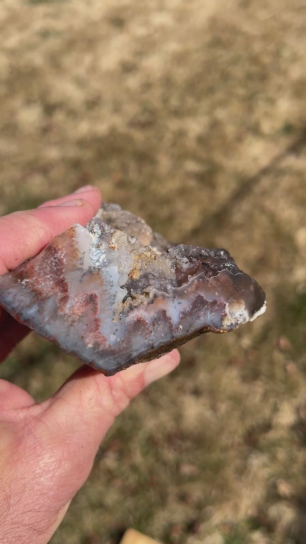Misty Plume Agate Faced Rough